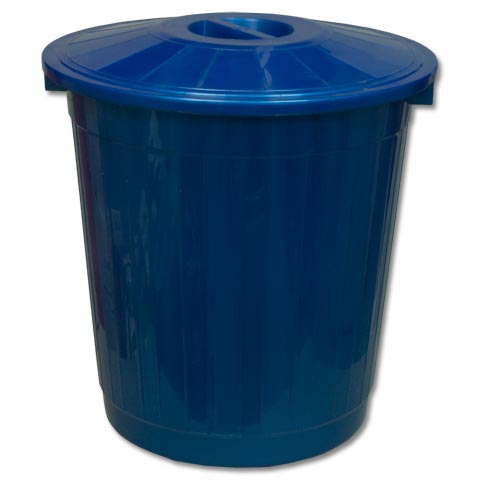 Бак с крышкой для мусора арт МБ-50 синий 50 литров 460 x 460 x 470мм
