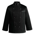 Куртка поварская дизайнерская, с кантом, двубортная, дл рукав классическая, смесовая ткань, цвет в